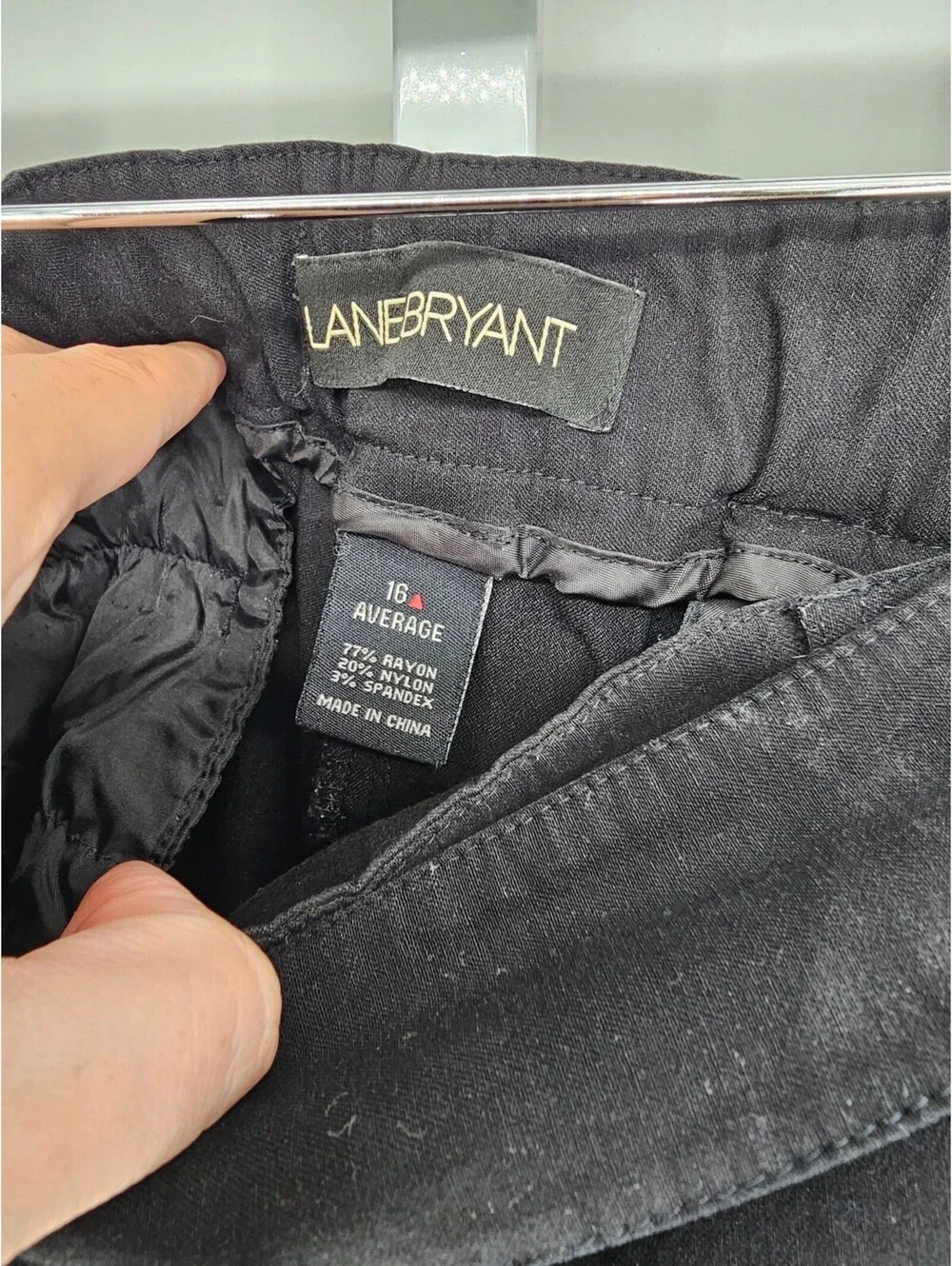 Lane Bryant Womens Sz 16 Average Classic Solid Black Dress Pants Straight Leg